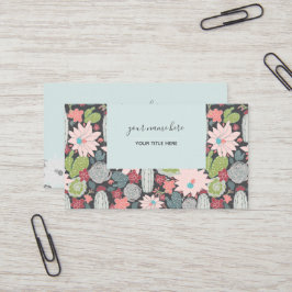 Cactus and Succulent Planten Greens Pinks Pattern Visitekaartje
