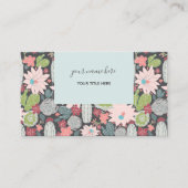Cactus and Succulent Planten Greens Pinks Pattern Visitekaartje (Voorkant)