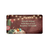 Cactus and Succulents Kerstfeestay Adres Etiket (Voorkant)