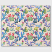 Cactus and Succulents Vibrant Southwest Waterverf Cadeaupapier (Vlak)