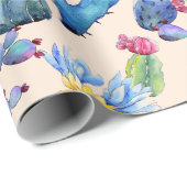 Cactus and Succulents Vibrant Southwest Waterverf Cadeaupapier (Rol Hoek)