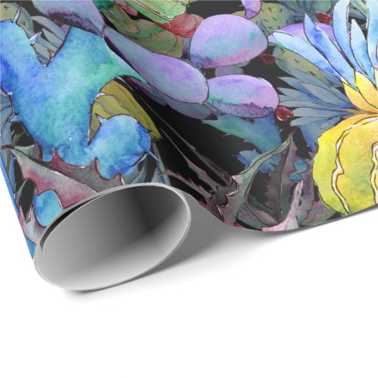 Cactus and Succulents Vibrant Southwest Waterverf Cadeaupapier (Rol Hoek)