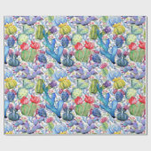 Cactus and Succulents Vibrant Southwest Waterverf Cadeaupapier (Vlak)