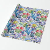 Cactus and Succulents Vibrant Southwest Waterverf Cadeaupapier (Uitgerold)