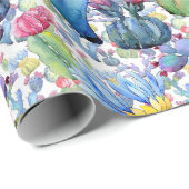 Cactus and Succulents Vibrant Southwest Waterverf Cadeaupapier (Rol Hoek)