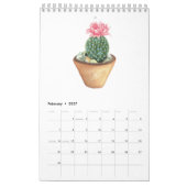 Cactus ans succulents in waterverf kalender (Feb 2027)