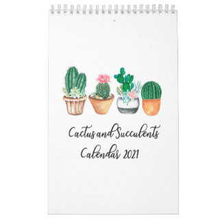Cactus ans succulents in waterverf kalender