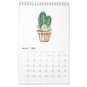 Cactus ans succulents in waterverf kalender (Jan 2026)