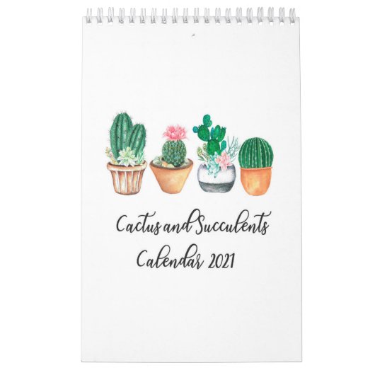 Cactus ans succulents in waterverf kalender (Hoes)