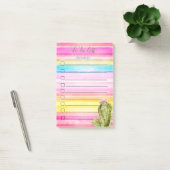 Cactus Aquarel Gestreepte Takenlijst Post-it® Notes (Kantoor)
