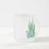 Cactus, aquarel matglas koffiemok (Voorkant rechts)