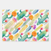 Cactus Art Combo Groen Wit Roze Woestijn Zuidwest Inpakpapier Vel (Voorkant 2)