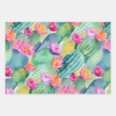 Cactus Art Combo Groen Wit Roze Woestijn Zuidwest Inpakpapier Vel (Voorkant)
