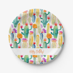 Cactus Art Desert Zuidwest Happy Birthday Fun Papieren Bordje
