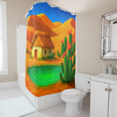 Cactus Art Douchegordijn (In situ)