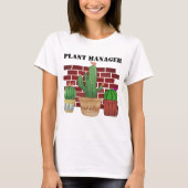 Cactus Art Funny Potted Plant Manager T-shirt (Voorkant)