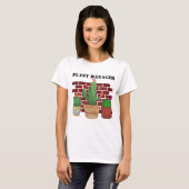 Cactus Art Funny Potted Plant Manager T-shirt (Voorkant volledig)