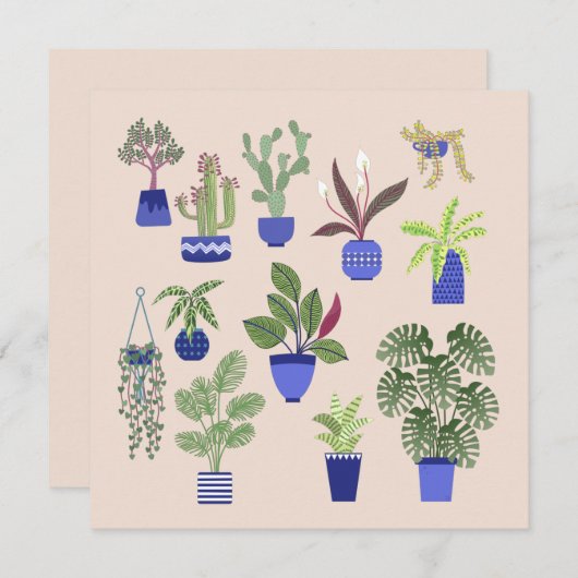 Cactus Art Greetings Kaart (Voorkant / Achterkant)