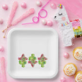 Cactus Art Mustache Pet Fiesta Spaans plezier Papieren Bordje (Feest)