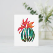 Cactus Art Oranje Briefkaart (Staand voorkant)