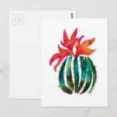 Cactus Art Oranje Briefkaart (Voorkant / Achterkant)