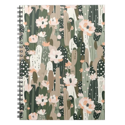 Cactus Art Unieke Zwarte Woestijn Glam Zuidwest Ch Notitieboek (Voorkant)