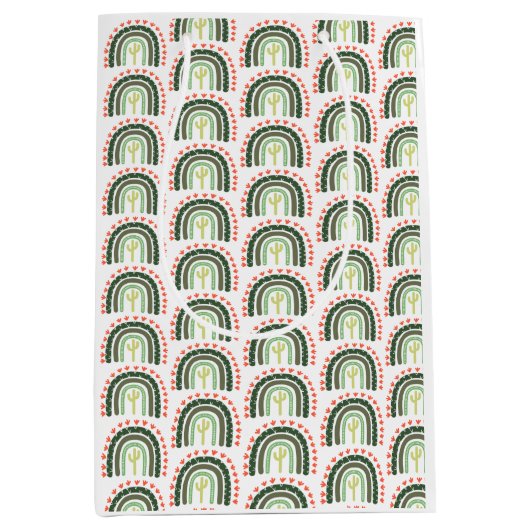 Cactus Artisan Rainbow Modern Desert Saguaro Plezi Medium Cadeauzakje (Voorkant)