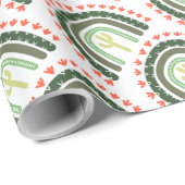 Cactus Artisan Regenboog Sinaasappel Groen Modern  Cadeaupapier (Rol Hoek)