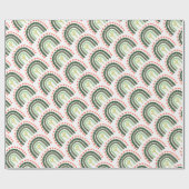 Cactus Artisan Regenboog Sinaasappel Groen Modern  Cadeaupapier (Vlak)