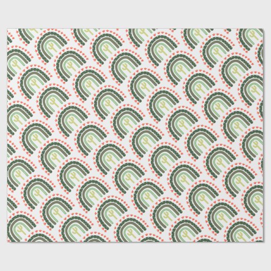 Cactus Artisan Regenboog Sinaasappel Groen Modern  Cadeaupapier (Vlak)