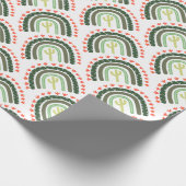 Cactus Artisan Regenboog Sinaasappel Groen Modern  Cadeaupapier (Hoek)