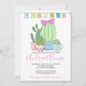 Cactus Baby Girl | uitnodiging tot baby shower (Voorkant)