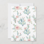 Cactus Baby Meisje Douche Uitnodigingen (Achterkant)