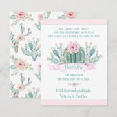 Cactus baby shower bedankkaartjes bedankkaart (Voorkant / Achterkant)