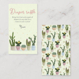 Cactus Baby shower Diaper Raffle Enclosure Kaart