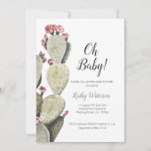 Cactus Baby shower Girl Invitation Kaart (Voorkant)