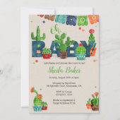 Cactus Baby shower Invitation | Cactus Thema Kaart (Voorkant)