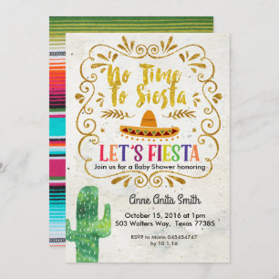 Cactus Baby shower Invitation Gold Kaart