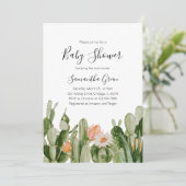 Cactus Baby shower Invitation Kaart (Staand voorkant)
