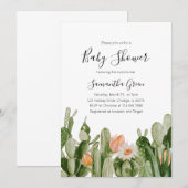 Cactus Baby shower Invitation Kaart (Voorkant / Achterkant)