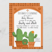 Cactus Baby shower Invitation Kaart (Voorkant / Achterkant)