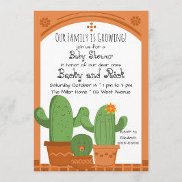 Cactus Baby shower Invitation Kaart