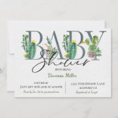 Cactus Baby shower Invitation Kaart (Voorkant)