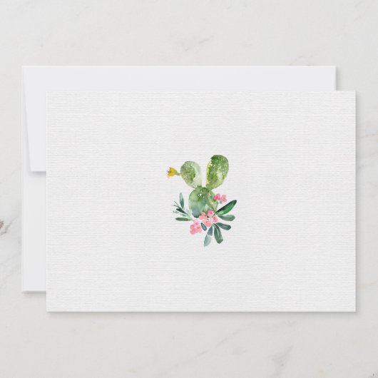 Cactus Baby shower Invitation Kaart (Achterkant)