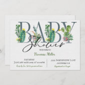 Cactus Baby shower Invitation Kaart (Voorkant / Achterkant)