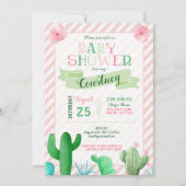 Cactus Baby shower Invitation Kaart (Voorkant)