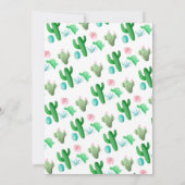 Cactus Baby shower Invitation Kaart (Achterkant)