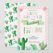 Cactus Baby shower Invitation Kaart (Voorkant / Achterkant)