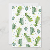 Cactus Baby shower Invitation Succulent Shower Kaart (Achterkant)