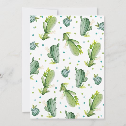 Cactus Baby shower Invitation Succulent Shower Kaart (Achterkant)